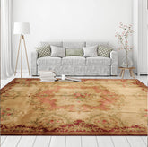9x12 Hand Knotted Savonnerie 100% Wool Asmara Traditional Oriental Area Rug Gold, Rose Color